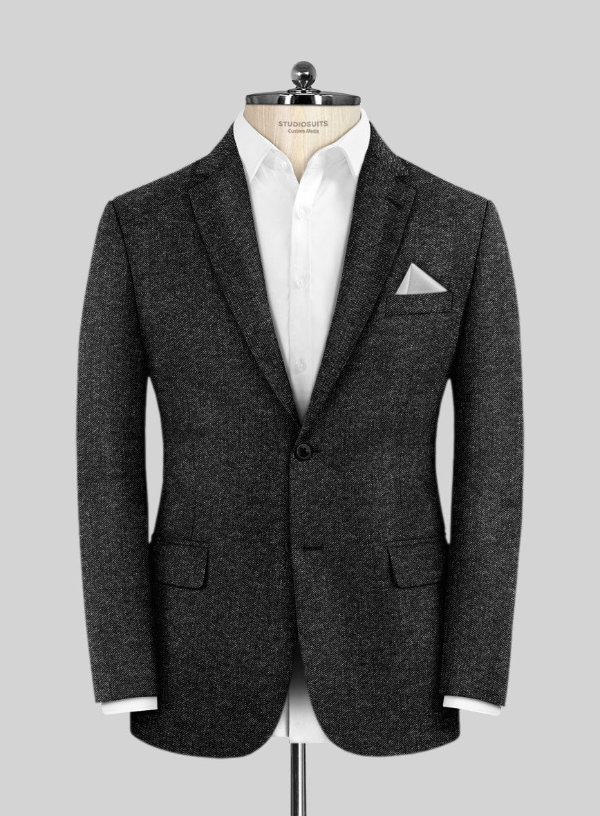 Scabal Denim Black Wool Cashmere Jacket - StudioSuits