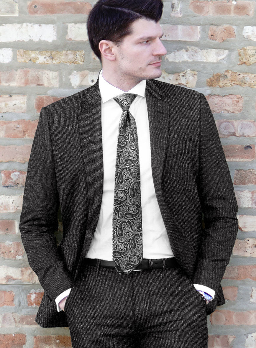 Scabal Denim Black Wool Cashmere Jacket - StudioSuits