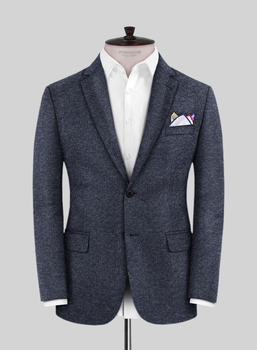 Scabal Denim Blue Wool Cashmere Jacket - StudioSuits