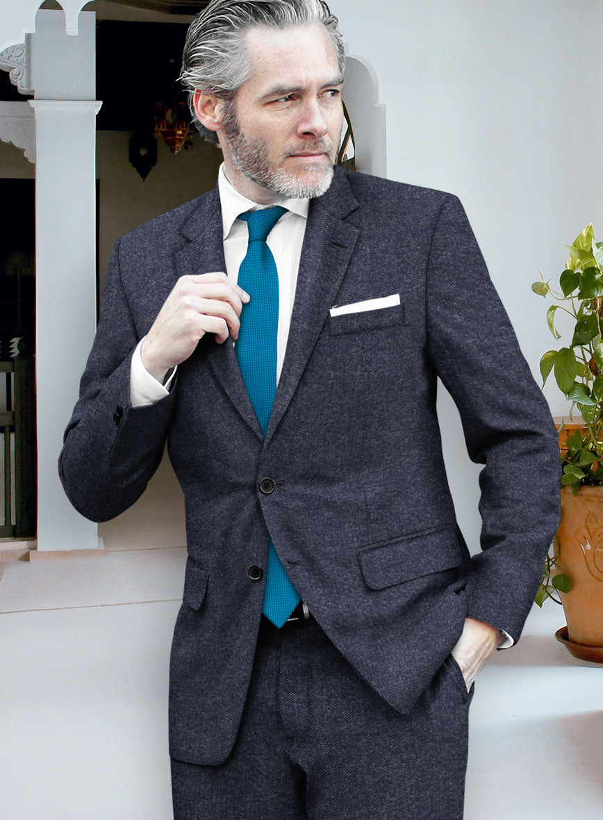 Scabal Denim Blue Wool Cashmere Jacket - StudioSuits