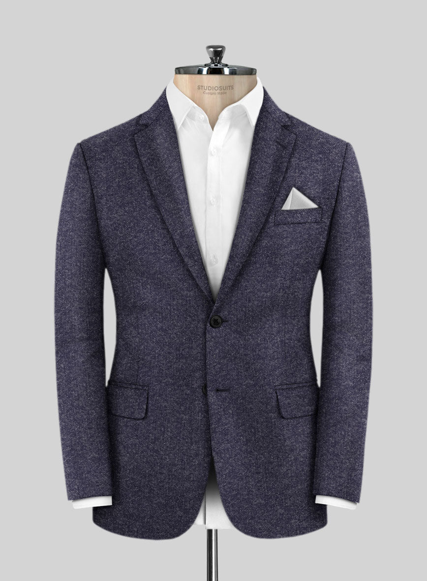 Scabal Denim Dark Blue Wool Cashmere Jacket - StudioSuits