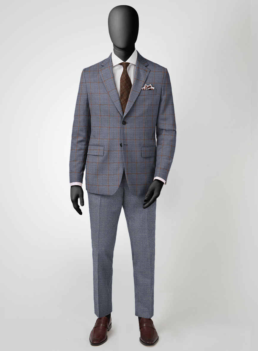 Scabal Dusk Blue Wool Combination Suit - StudioSuits