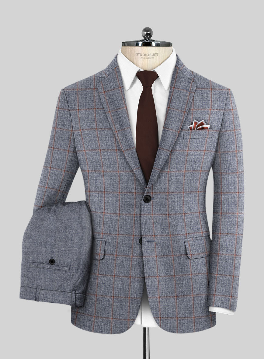 Scabal Dusk Blue Wool Combination Suit - StudioSuits