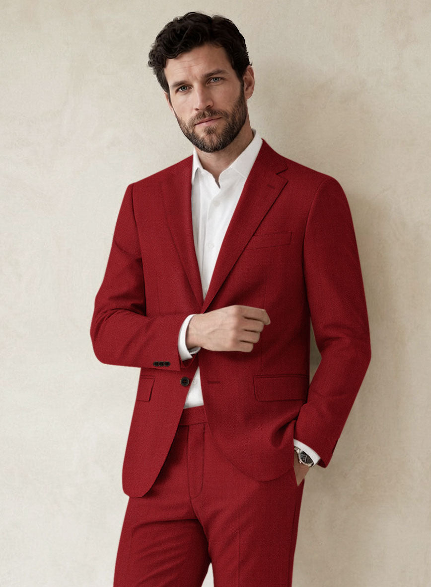 Scabal Ed Red Wool Jacket - StudioSuits