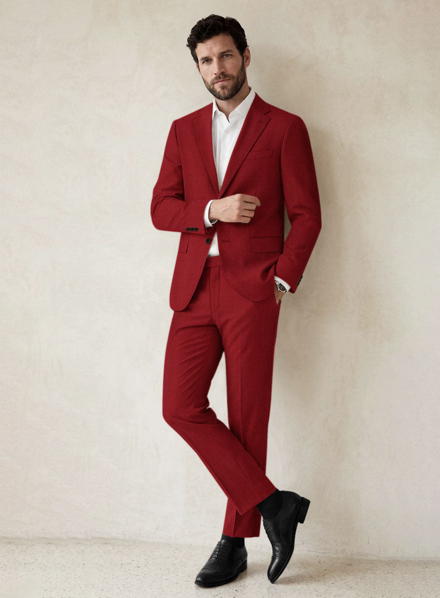 Scabal Ed Red Wool Suit - StudioSuits