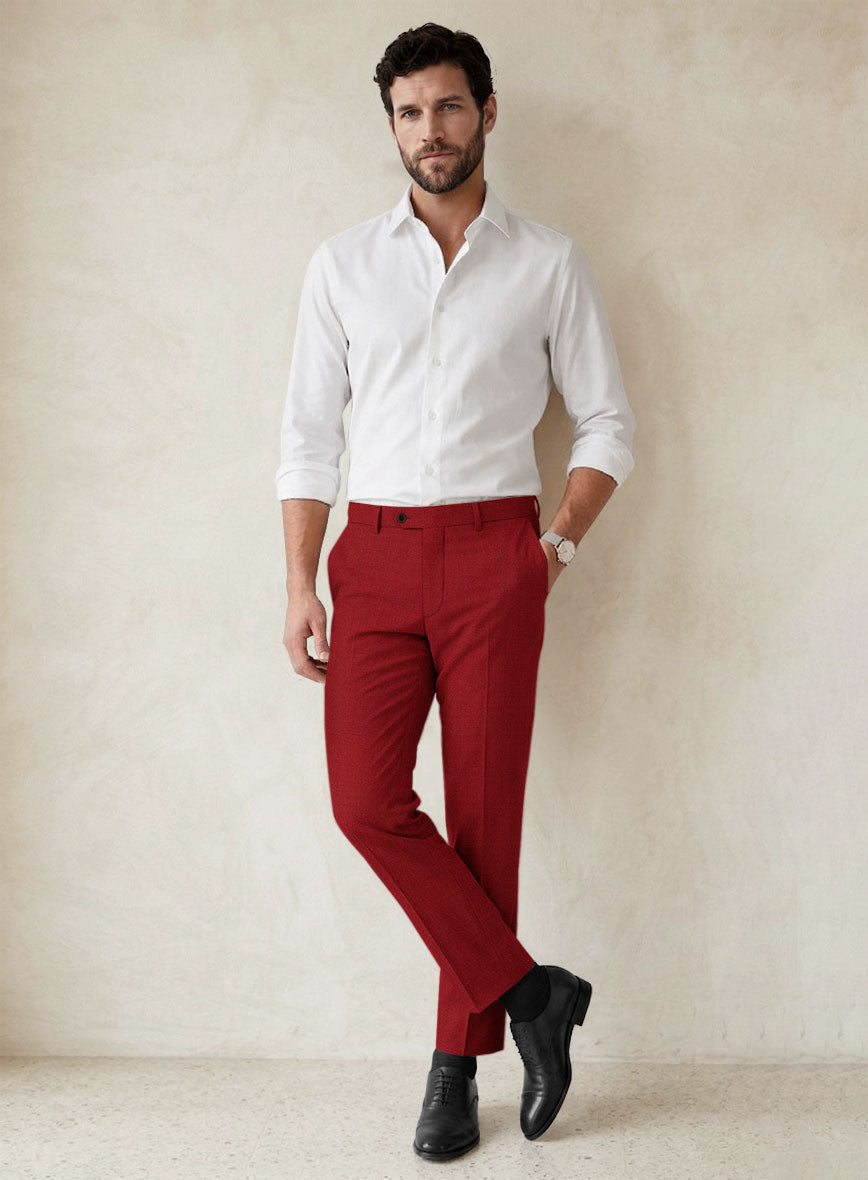 Scabal Ed Red Wool Suit - StudioSuits