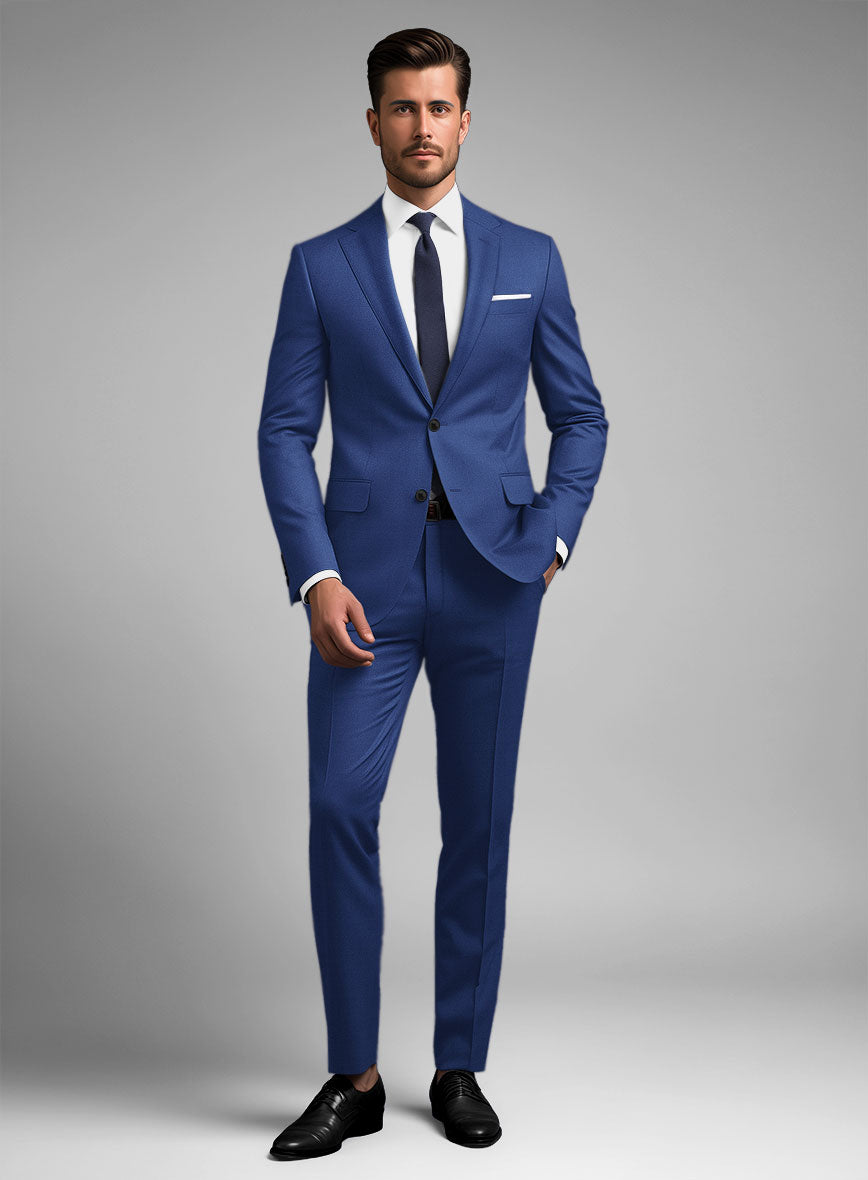 Scabal Egyptian Blue Wool Suit - StudioSuits