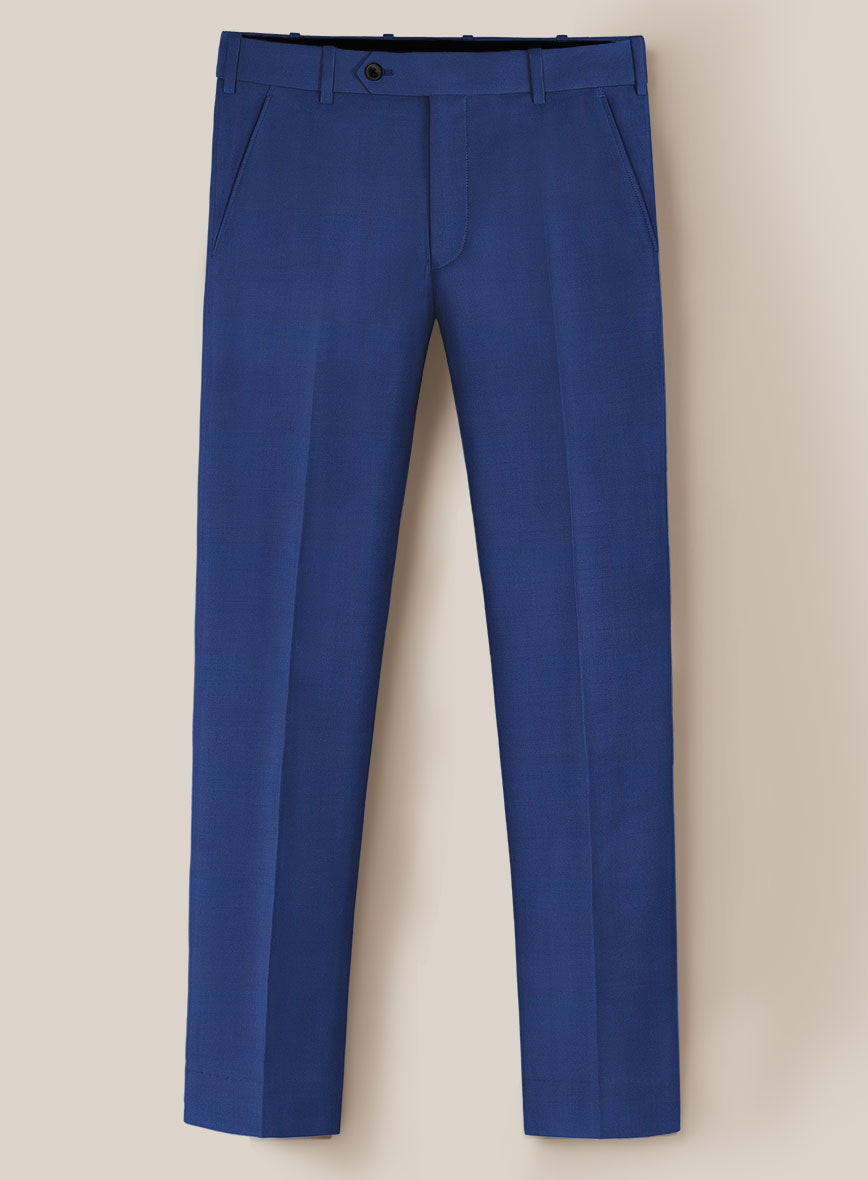 Scabal Egyptian Blue Wool Pants - StudioSuits