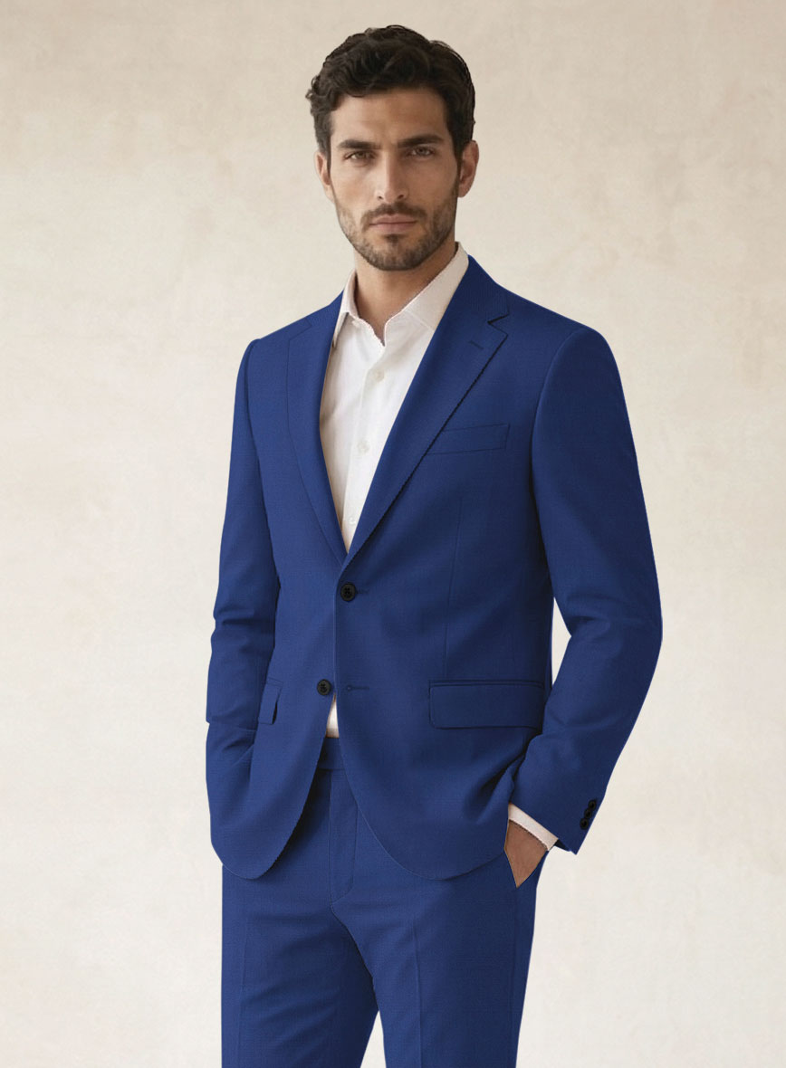 Scabal Egyptian Blue Wool Suit - StudioSuits