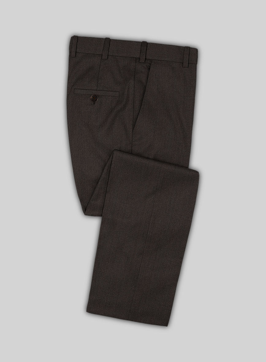 Scabal Erar Herringbone Brown Wool Suit - StudioSuits