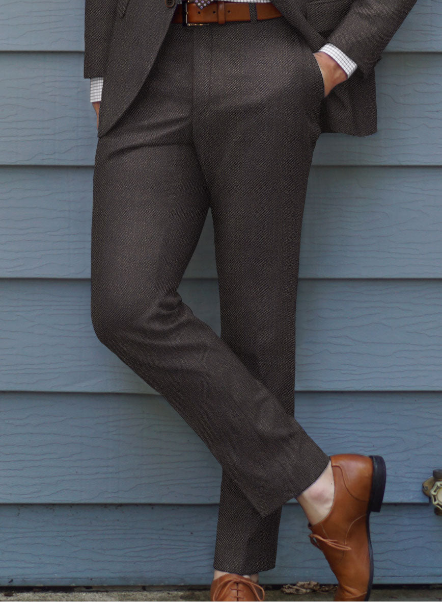 Scabal Gaci Brown Wool Pants - StudioSuits