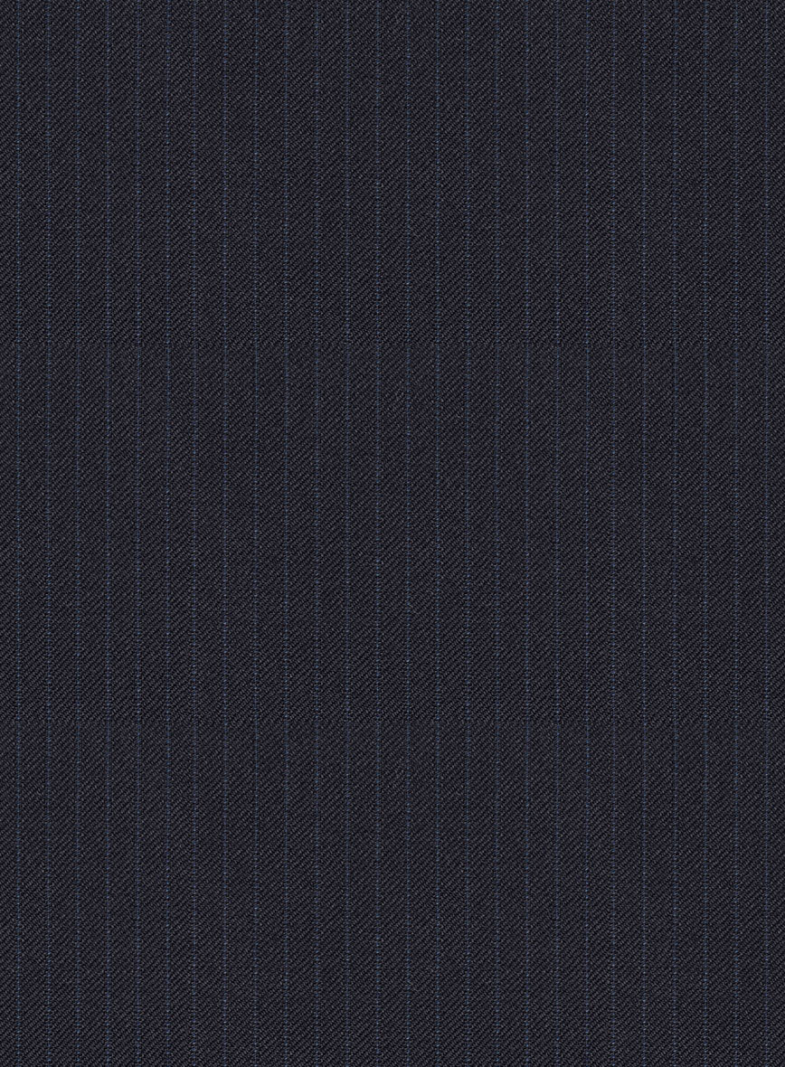 Scabal Jaglo Stripe Blue Wool Pants - StudioSuits