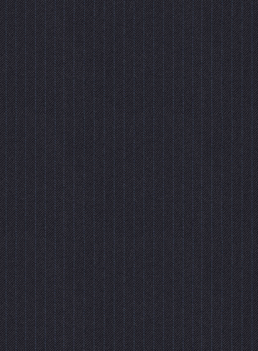 Scabal Jaglo Stripe Blue Wool Pants - StudioSuits