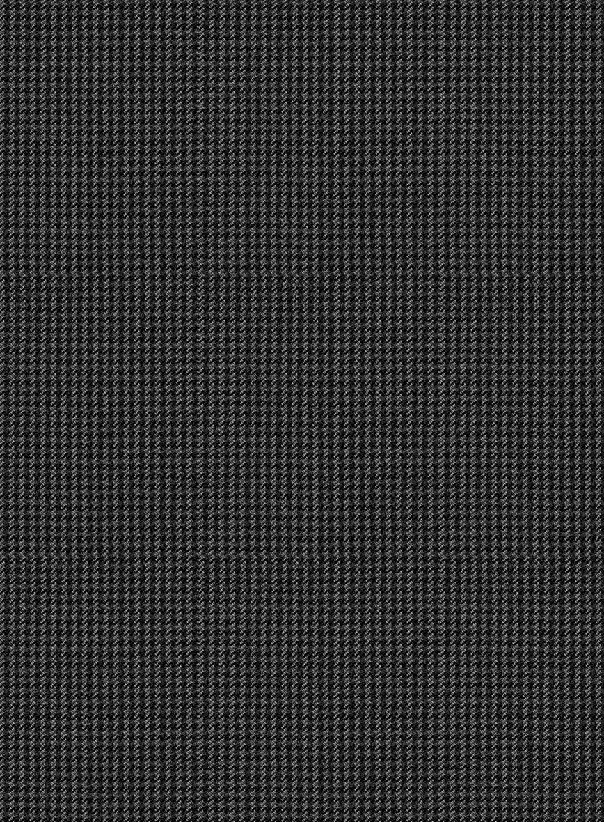 Scabal Ghru Houndstooth Gray Wool Pants - StudioSuits