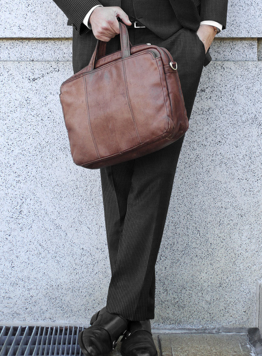 Scabal Ghru Houndstooth Gray Wool Suit - StudioSuits