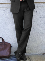 Scabal Gilbe Twill Charcoal Wool Pants - StudioSuits