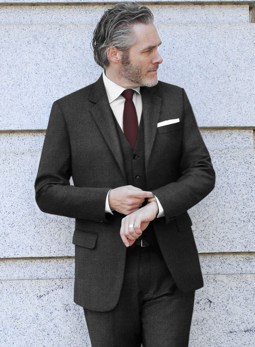 Scabal Gilbe Twill Charcoal Wool Suit – StudioSuits