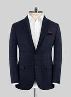 Scabal Gilu Glen Blue Wool Suit - StudioSuits