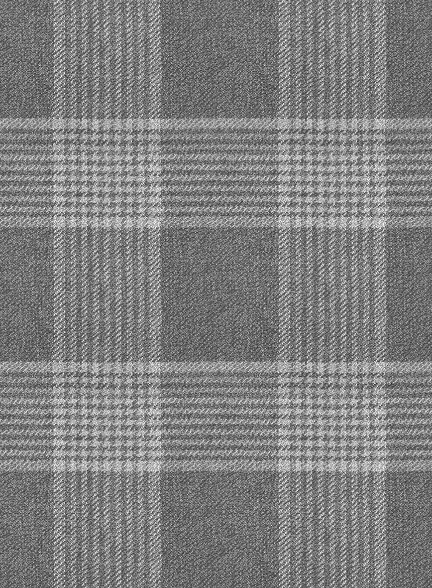 Scabal Gray Checks Wool Jacket - StudioSuits