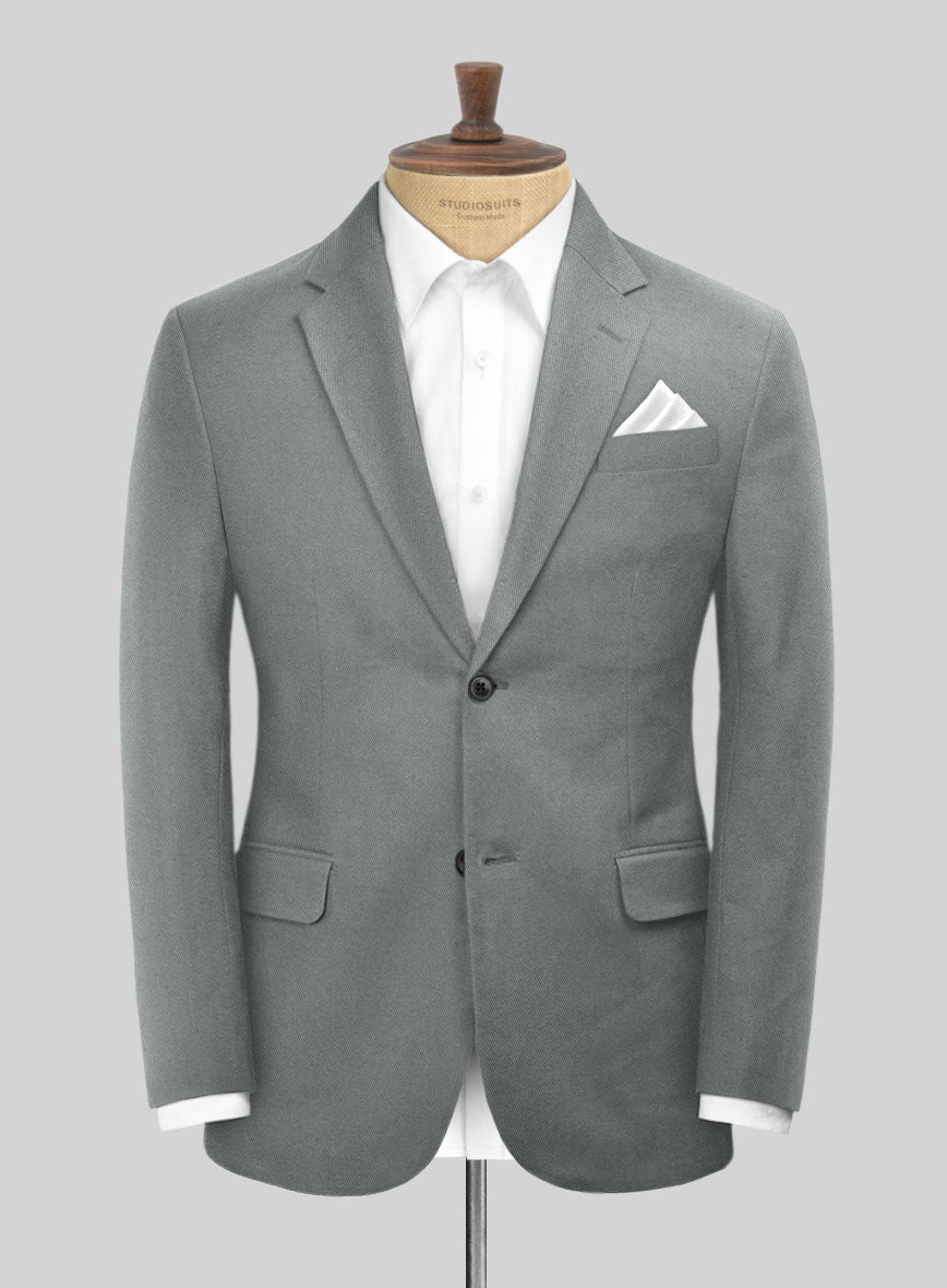 Scabal Gray Cotton Stretch Suit - StudioSuits