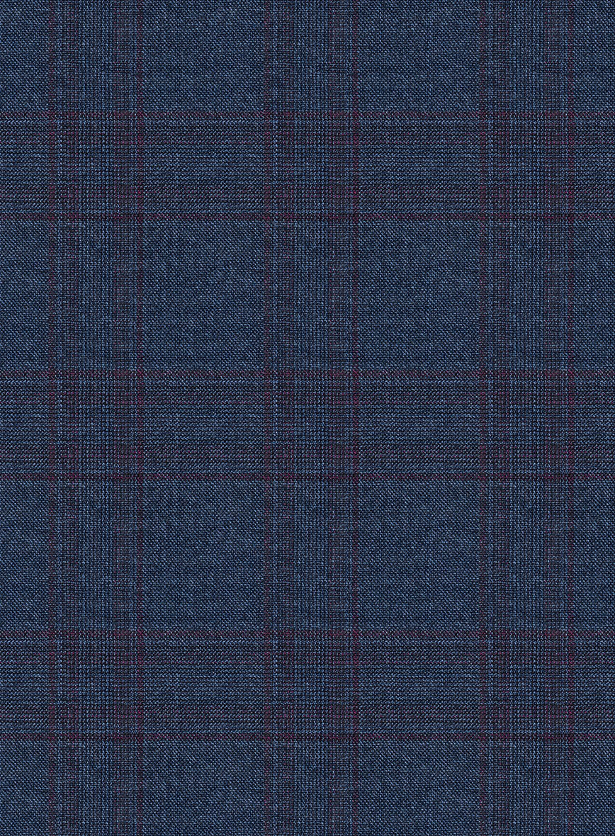 Scabal Gulf Blue Wool Pants - StudioSuits