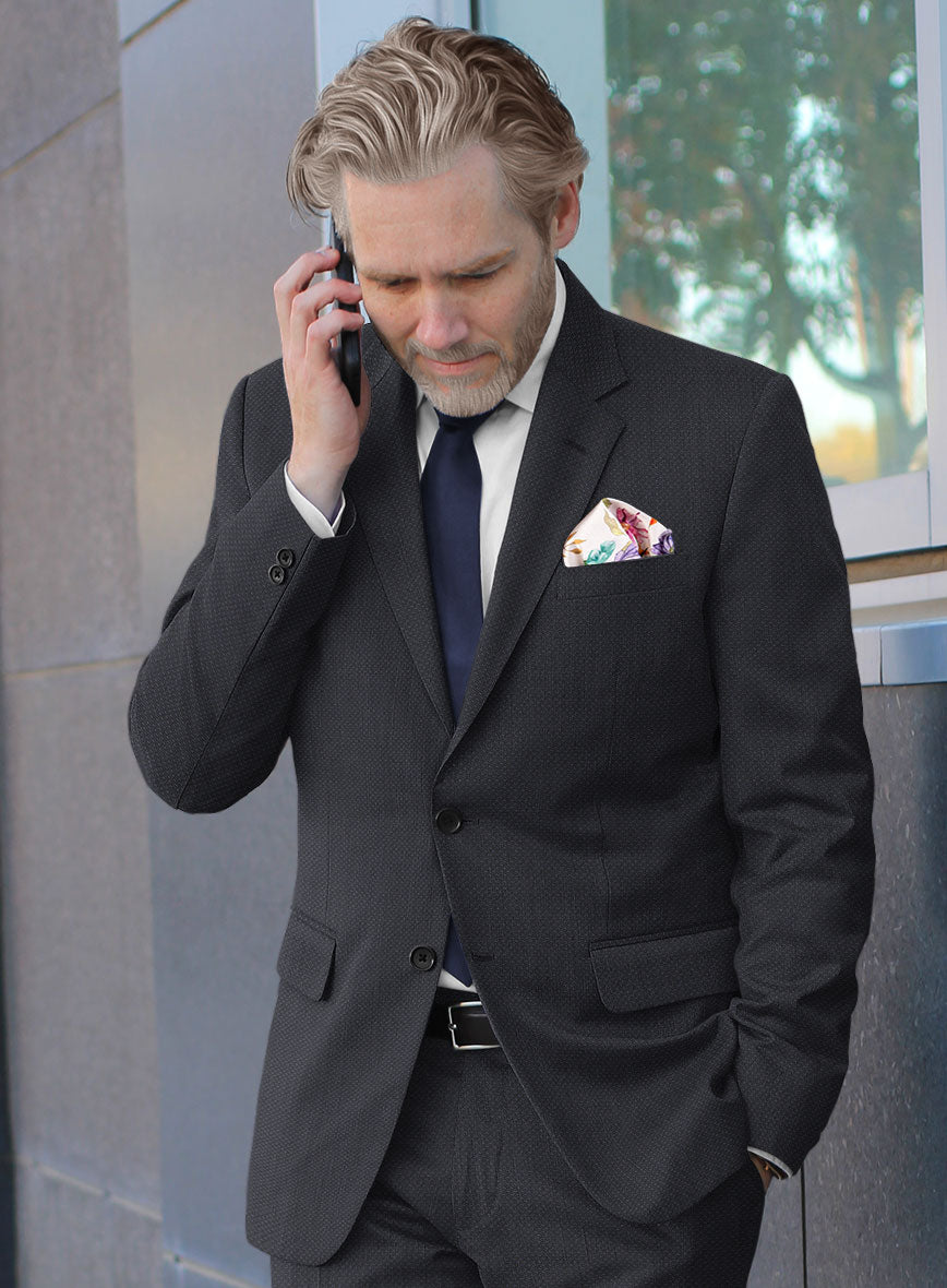 Scabal Heco Honeycomb Blue Wool Jacket - StudioSuits