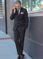 Scabal Heco Honeycomb Blue Wool Suit - StudioSuits