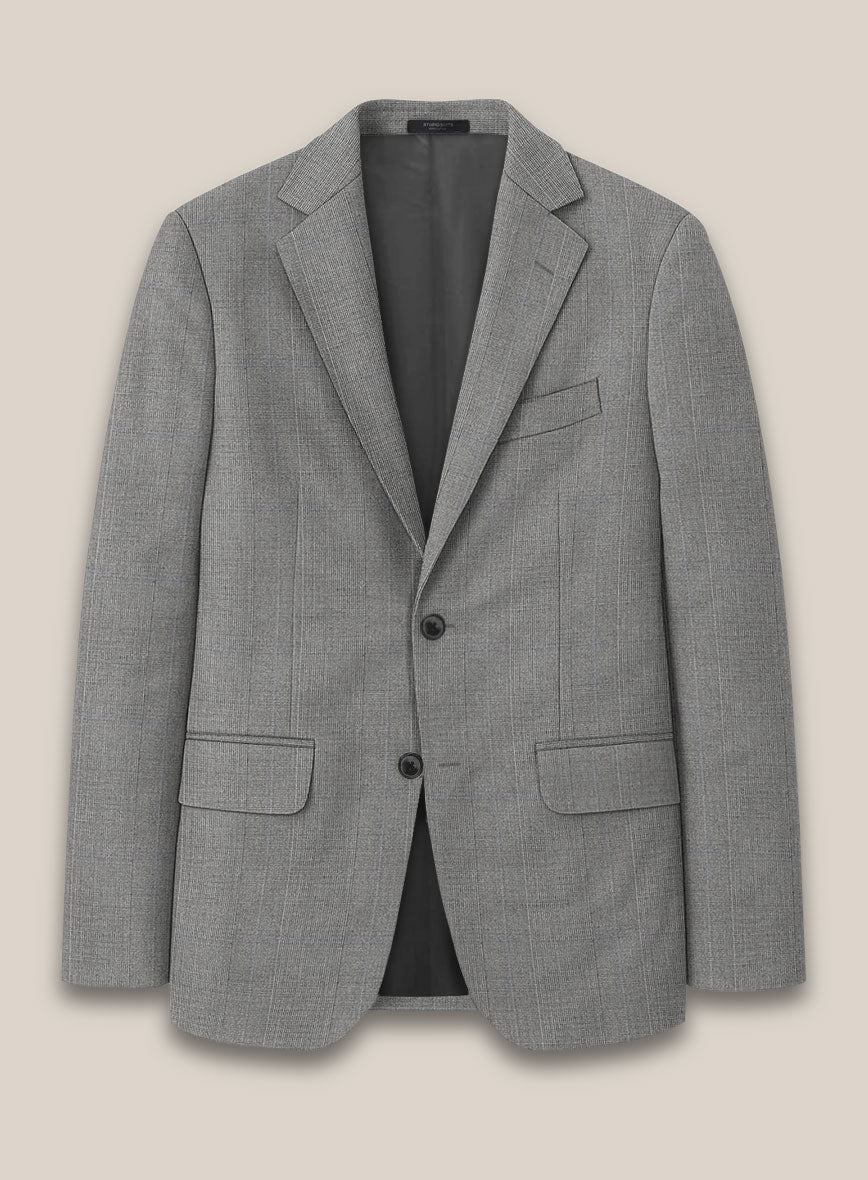 Scabal Hidal Checks Gray Wool Jacket - StudioSuits