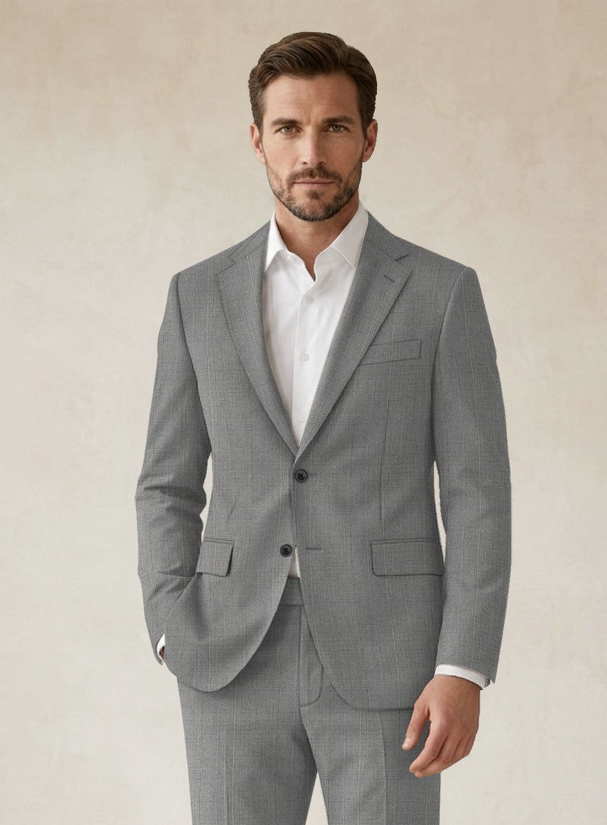 Scabal Hidal Checks Gray Wool Jacket - StudioSuits