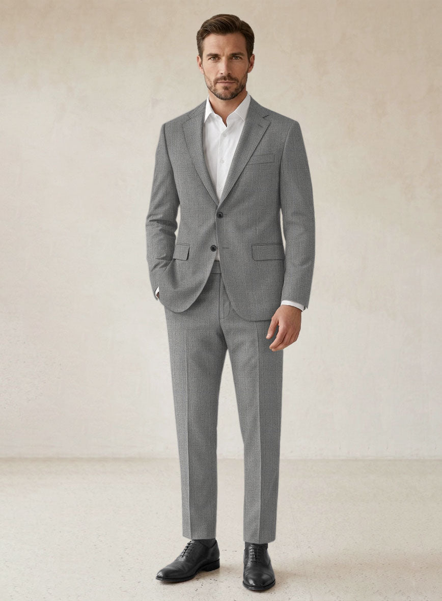Scabal Hidal Checks Gray Wool Suit - StudioSuits