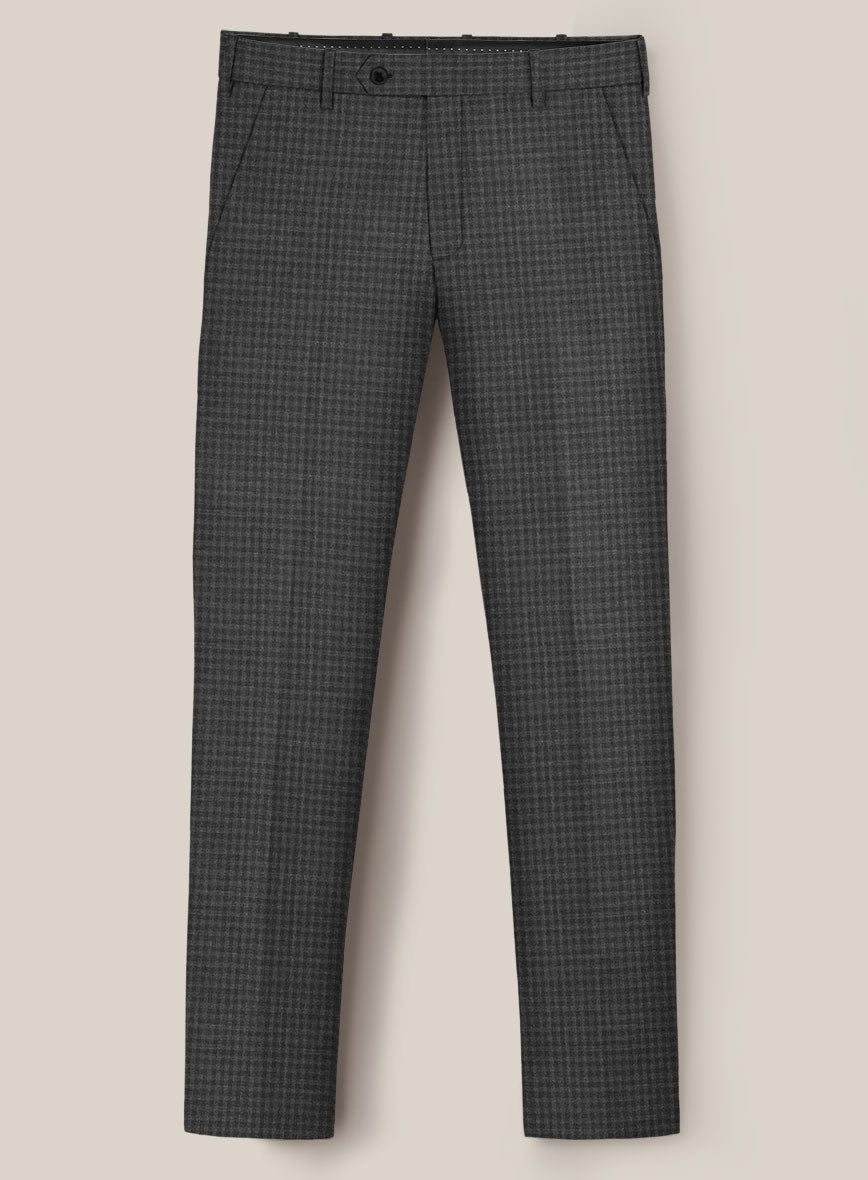 Scabal Guroa Black Wool Pants - StudioSuits