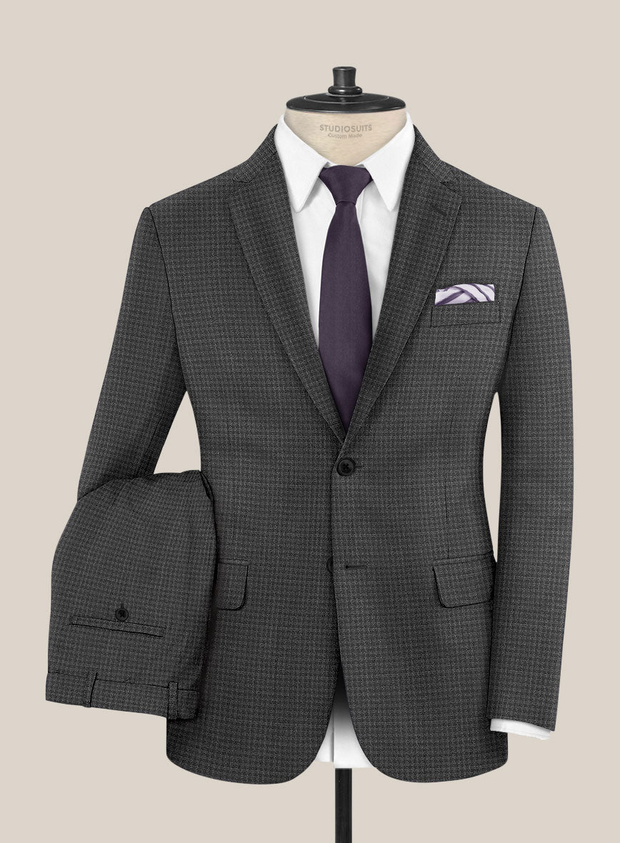 Scabal Guroa Black Wool Suit - StudioSuits