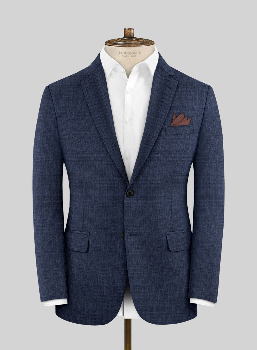 Scabal Hybrid Bold Blue Wool Jacket - StudioSuits