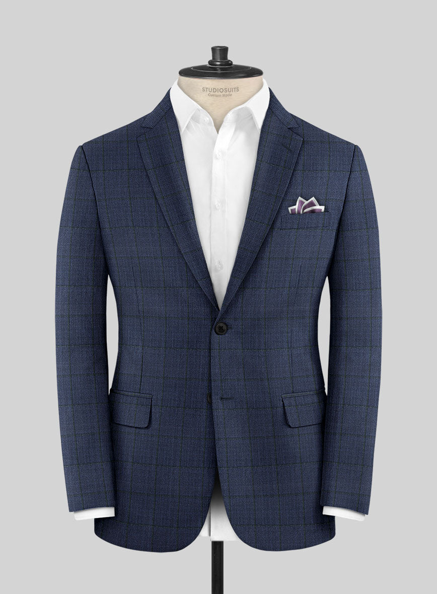 Scabal Hybrid Dark Sapphire Blue Wool Jacket - StudioSuits