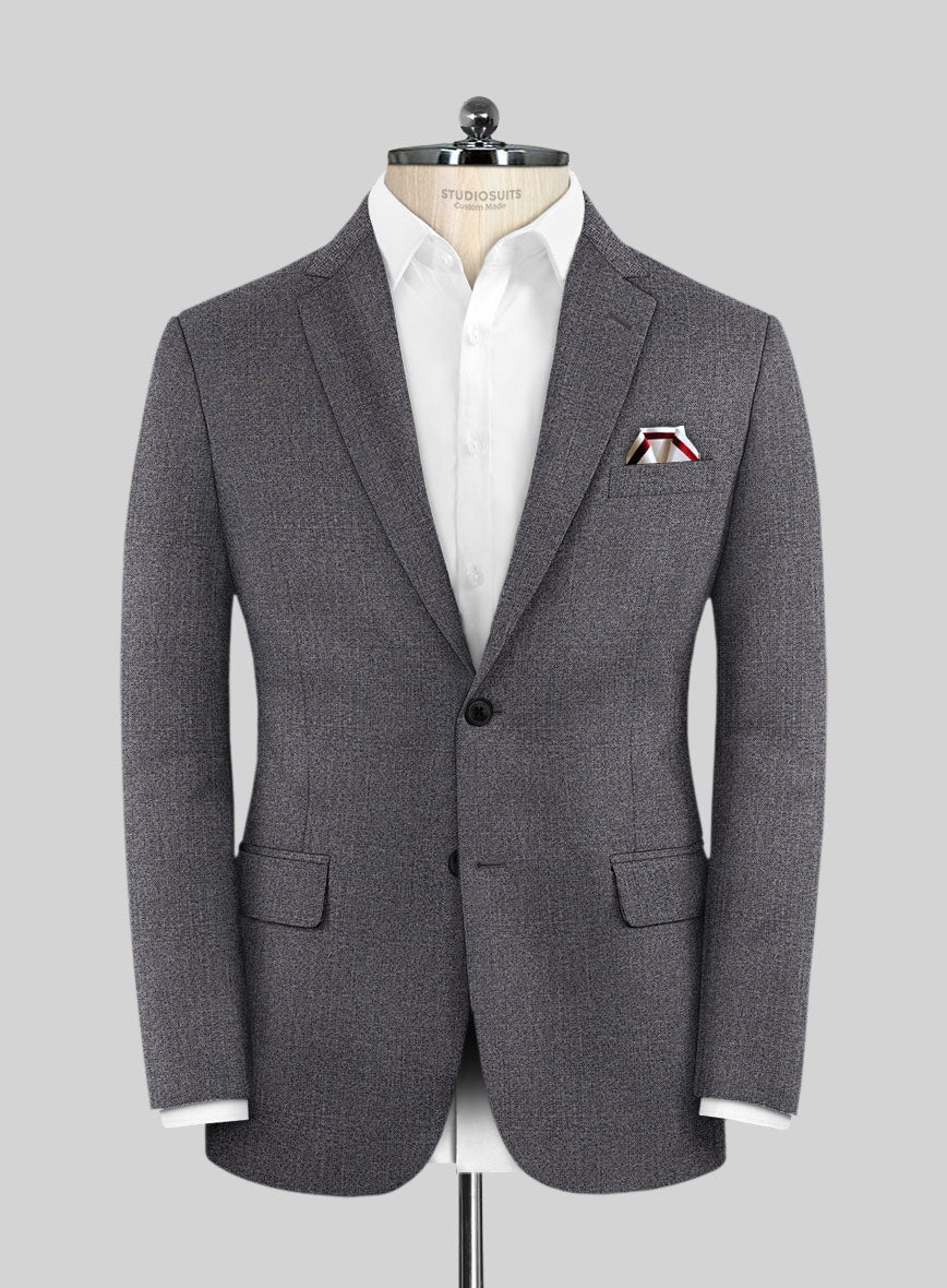 Scabal Hybrid Marble Blue Wool Jacket - StudioSuits