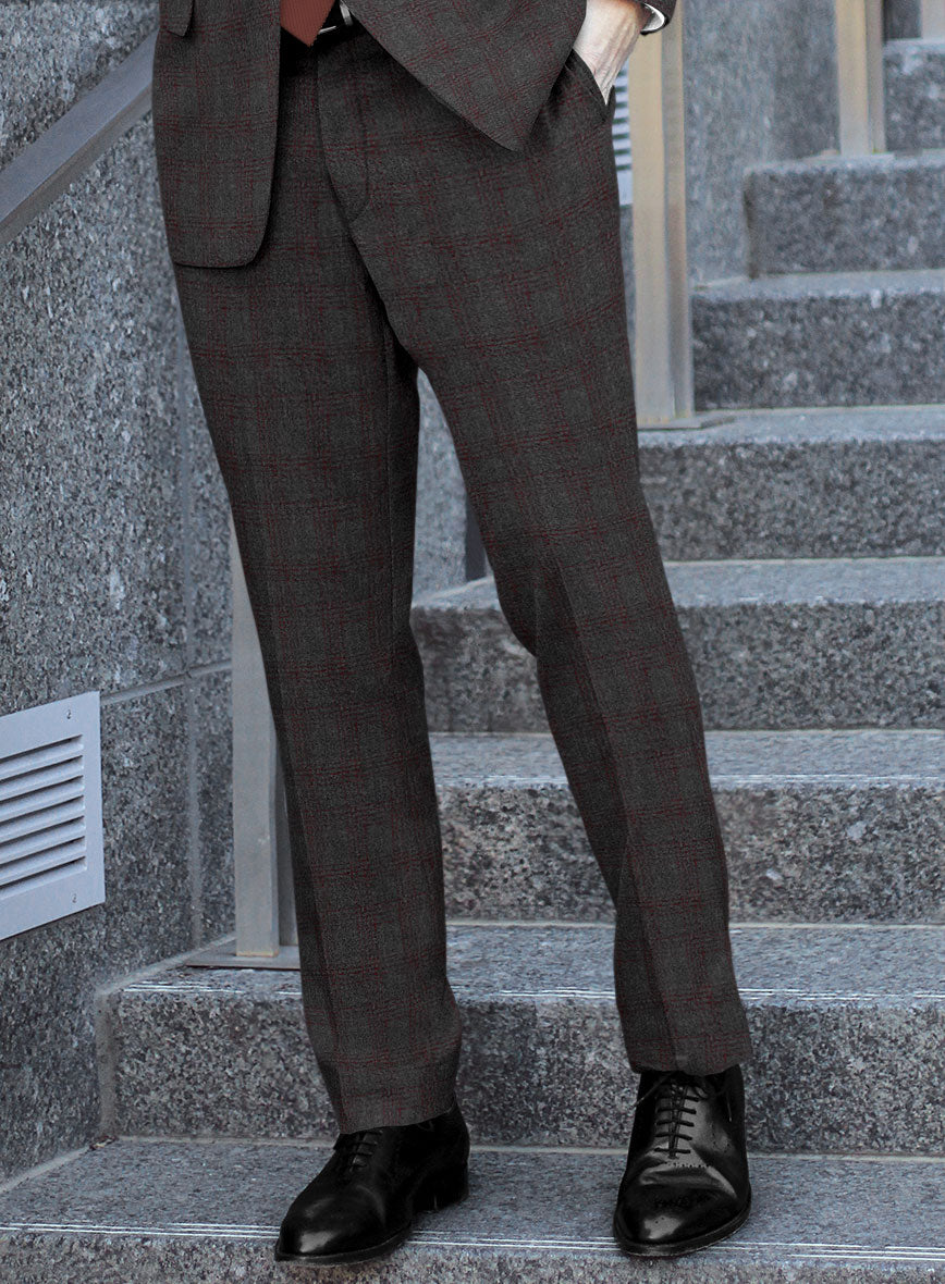 Scabal Hybrid Mid Charcoal Wool Pants - StudioSuits