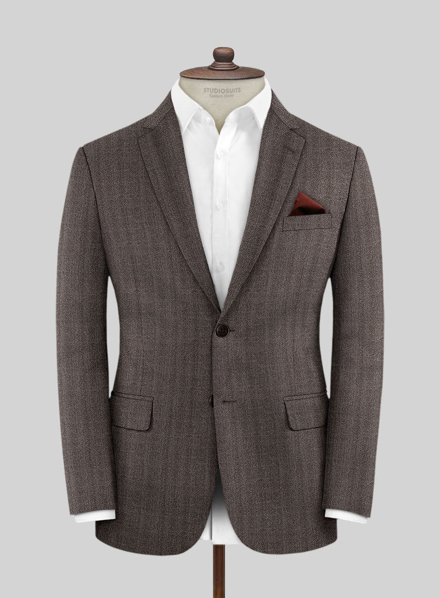 Scabal Hybrid Mocha Brown Wool Jacket - StudioSuits