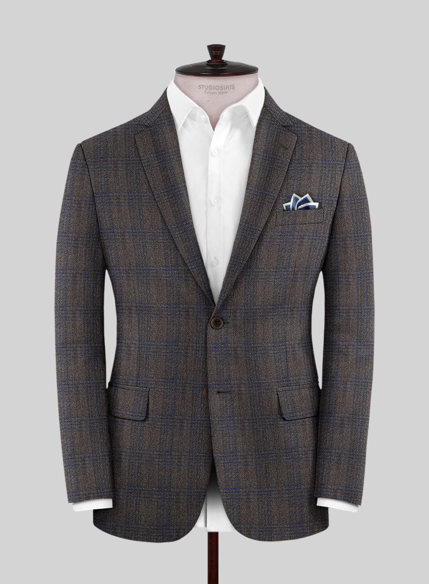 Scabal Hybrid Mud Brown Wool Jacket - StudioSuits