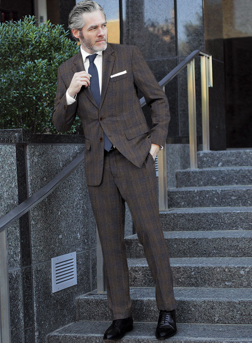 Scabal Hybrid Mud Brown Wool Suit - StudioSuits