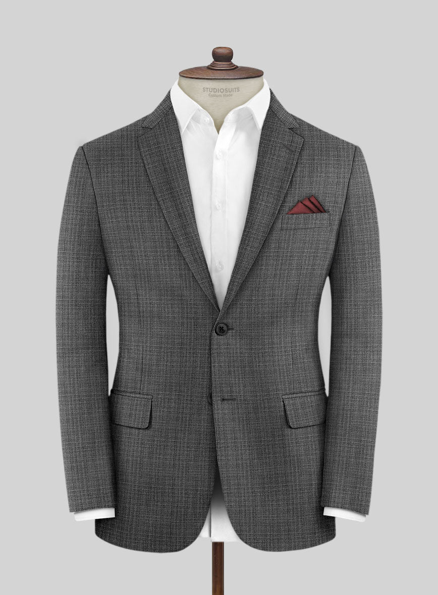 Scabal Hybrid Slate Gray Wool Jacket - StudioSuits