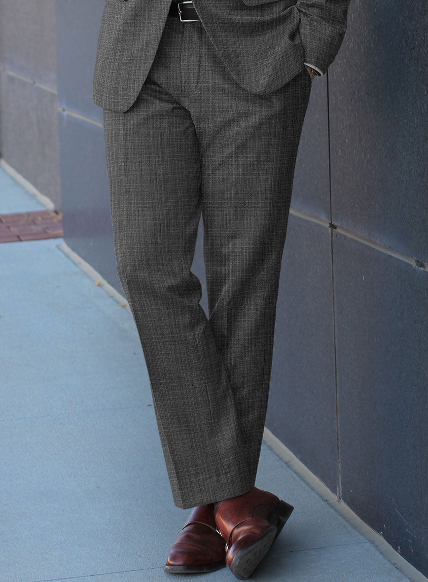 Scabal Hybrid Slate Gray Wool Pants - StudioSuits