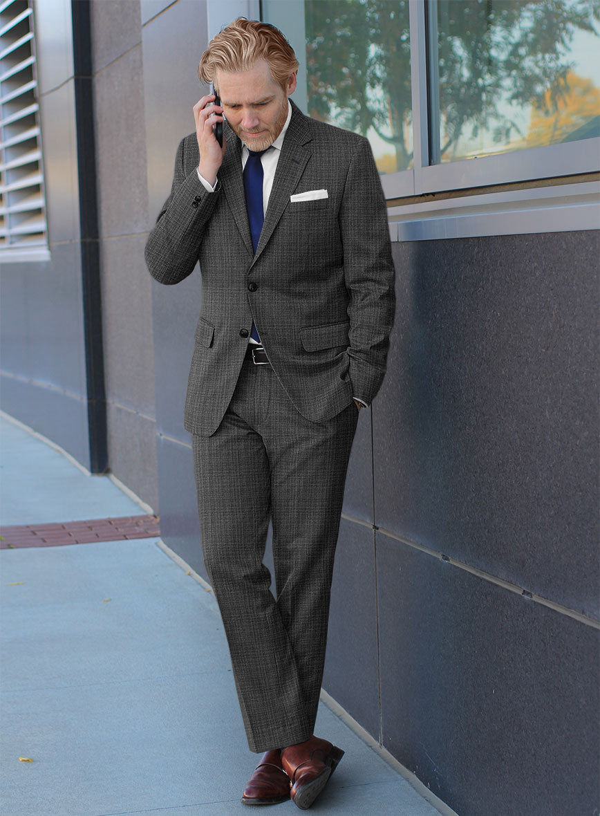 Scabal Hybrid Slate Gray Wool Suit - StudioSuits