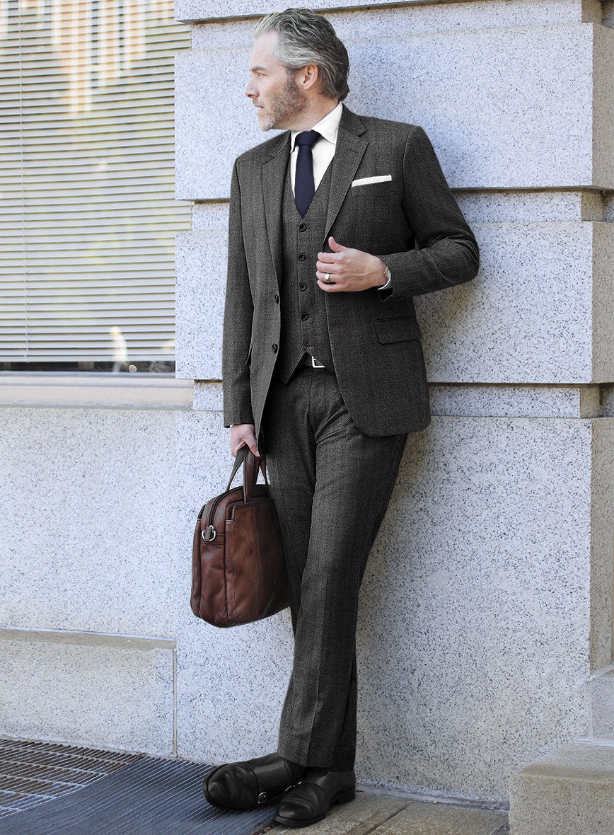Scabal Hybrid Steel Charcoal Wool Suit - StudioSuits