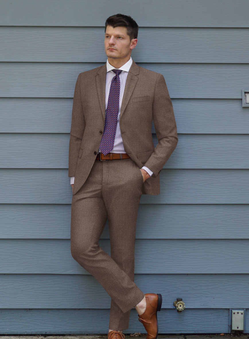 Scabal Hybrid Walnut Brown Wool Suit - StudioSuits
