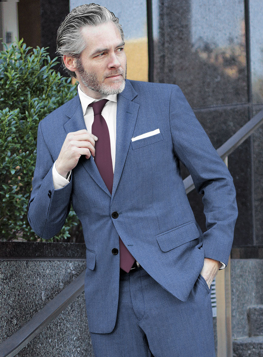 Scabal Imilli Herringbone Blue Wool Jacket - StudioSuits