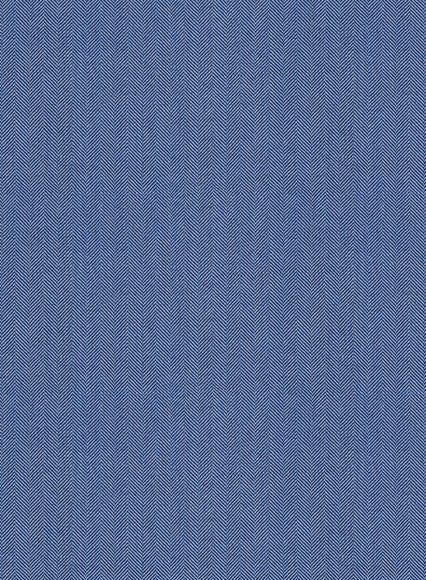 Scabal Imilli Herringbone Blue Wool Jacket - StudioSuits