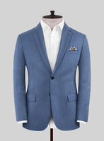 Scabal Imilli Herringbone Blue Wool Suit - StudioSuits