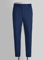 Scabal Indigo Blue Cotton Stretch Pants - StudioSuits