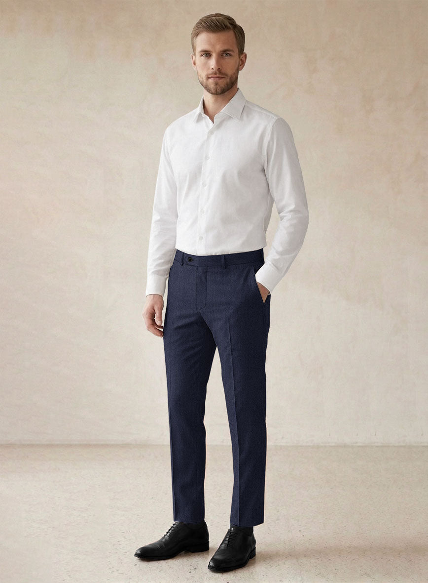 Scabal Indigo Wool Pants - StudioSuits