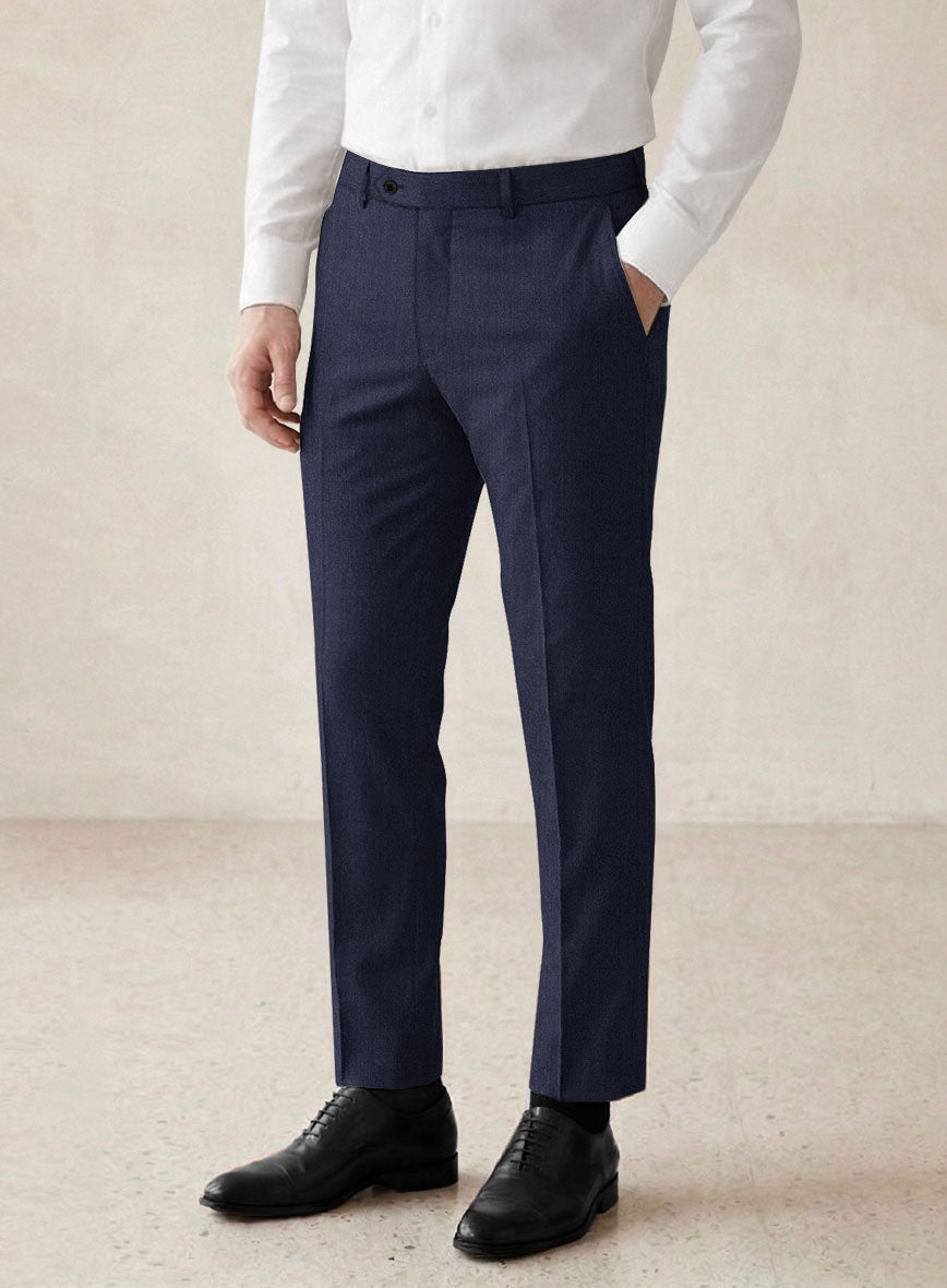 Scabal Indigo Wool Pants - StudioSuits